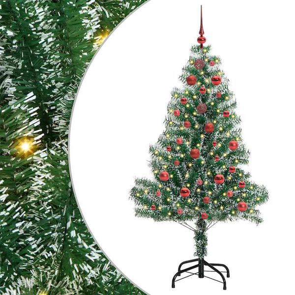 vidaXL Artificial Christmas Tree Snow Flocked with LED Light 150 cm