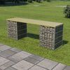 vidaXL Gabion Bench 120 cm Galvanised Steel and Pinewood
