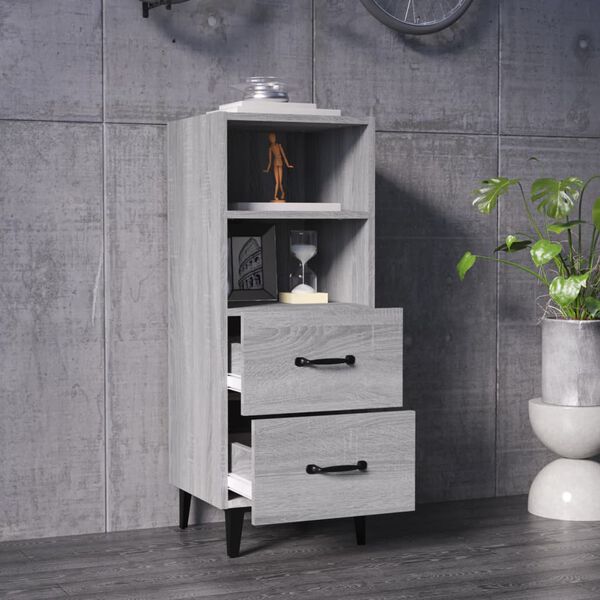 vidaXL Sideboard Grey Sonoma 34.5x34x90 cm Engineered Wood