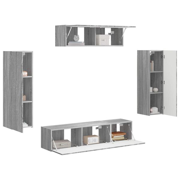 vidaXL TV Cabinet 5 pcs Grey Sonoma