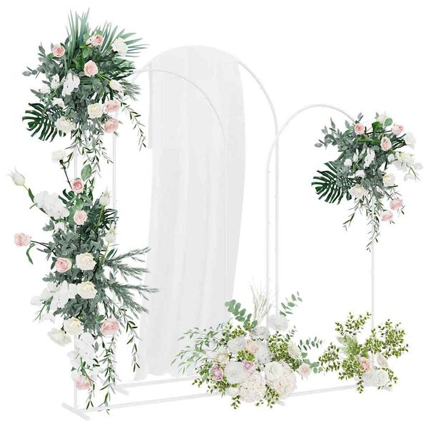 vidaXL Wedding Arch 3 pcs White Steel