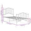 vidaXL Metal Bed Frame without Mattress with Footboard&nbsp;White 90x200cm