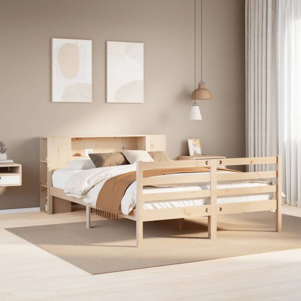 vidaXL Bookcase Bed without Mattress 140x200 cm Solid Wood Pine