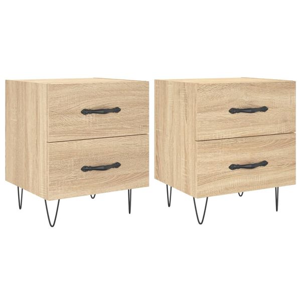 vidaXL Bedside Cabinets 2 pcs Sonoma Oak 40x35x47.5 cm Engineered Wood