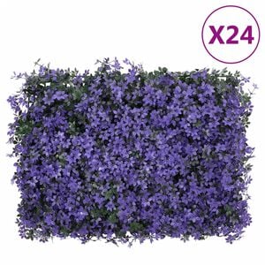 &nbsp;vidaXL Artificial Leaf Fence&nbsp;24 pcs Purple 40x60 cm