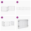 vidaXL Dog Gate with Door Foldable 4 Panels White 320 cm Poplar Wood