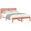 vidaXL Bed Frame with Headboard Wax Brown 140 x 190 cm Solid Pine Wood