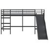 vidaXL Kids'Loft Bed Frame with Slide Black and Anthracite