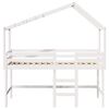 vidaXL Loft Bed with Ladder and Roof without Mattress White 90x200 cm