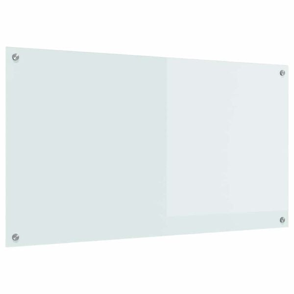 vidaXL Kitchen Backsplash White 110 x 60 cm Tempered Glass