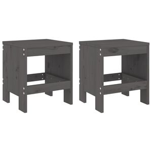 vidaXL Garden Stools 2 pcs Grey 40x36x45 cm Solid Wood Pine