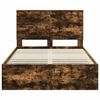 vidaXL Bed Frame with Drawer Smoked Oak 120 x 200 cm Engineer Wood