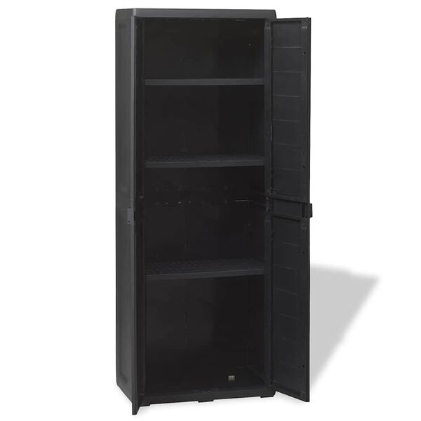 vidaXL Garden Storage Cabinet with 3 Shelves Black