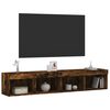 vidaXL TV Cabinets with LED Lights 2 pcs Smoked Oak 80x30x30 cm