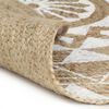 vidaXL Handmade Rug Jute with White Print 150 cm