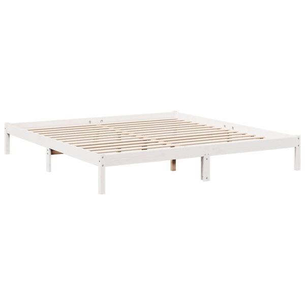 vidaXL Extra Long Bed Frame without Mattress White 180x220 cm Solid Wood Pine