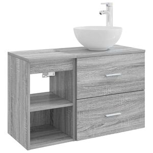 vidaXL Bathroom Furniture Set 2 pcs Grey Sonoma Engineered Wood