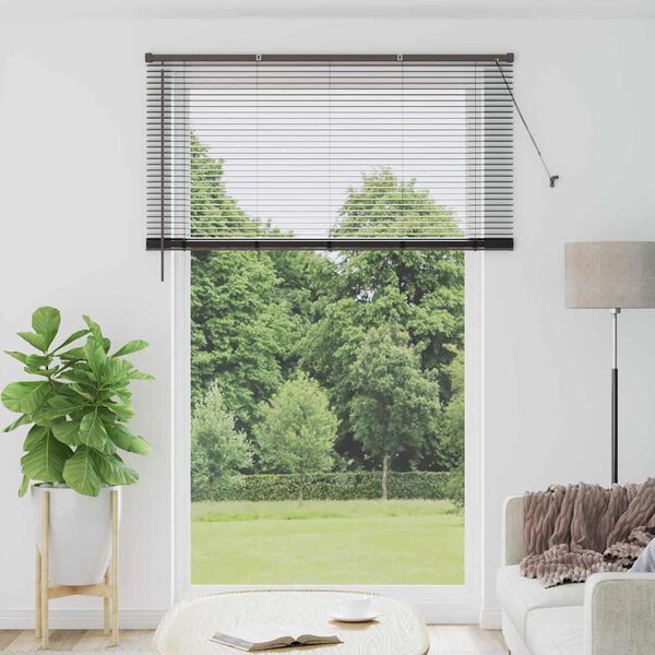 vidaXL Venetian Blinds Height Adjustable Black 220x150cm Aluminium