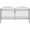 vidaXL Fence Gate ASSEN 401 x 224.5 cm Steel Grey Lockable