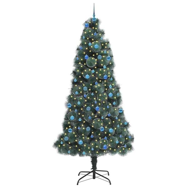 vidaXL Artificial Pre-lit Christmas Tree with Ball Set Green 240 cm