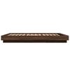 vidaXL Bed Frame with LED Lights without Mattress Brown Oak 120x190cm