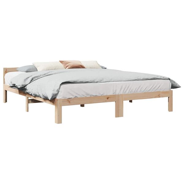 vidaXL Bed Frame without Mattress 180x200 cm Super King Solid Wood Pine