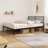 vidaXL Metal Bed Frame without Mattress with Headboard Black 160x200cm