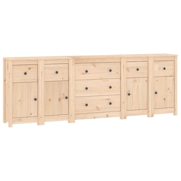vidaXL Sideboard 230x35x80 cm Solid Wood Pine