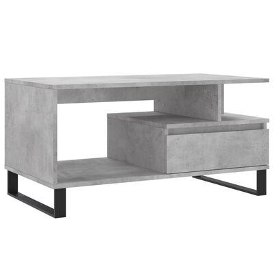 vidaXL Coffee Table Concrete Grey 90x49x45 cm Engineered Wood