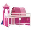 vidaXL Kids' Loft Bed with Tower without Mattress Pink 90x190 cm Single