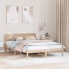 vidaXL Bed Frame with Headboard Natural 200 x 200 cm Solid Pine Wood