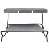 vidaXL Outdoor Lounge Bed with Canopy Grey