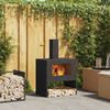 vidaXL Fire Pit Black 60 x 40 x 96 cm Steel