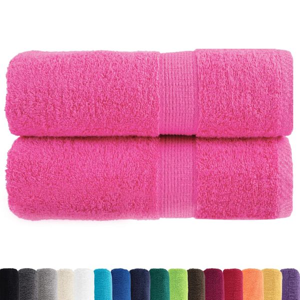 vidaXL Premium Guest Towels SOLUND 2 pcs Pink 30x50 cm 600 gsm