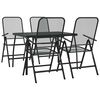 vidaXL 5 Piece Garden Dining Set Anthracite Metal Mesh