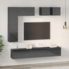 vidaXL 8 Piece TV Cabinet Set High Gloss Grey Engineered Wood