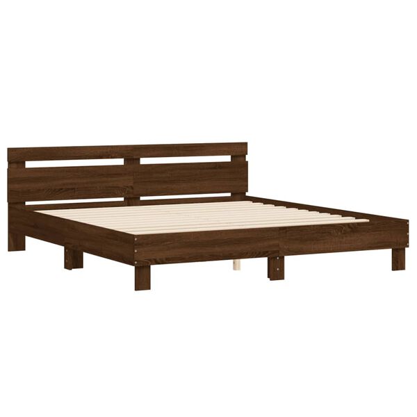 vidaXL Bed Frame without Mattress Brown Oak 200x200 cm