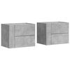 vidaXL Wall-mounted Bedside Cabinets 2 pcs Concrete Grey 45x30x35 cm
