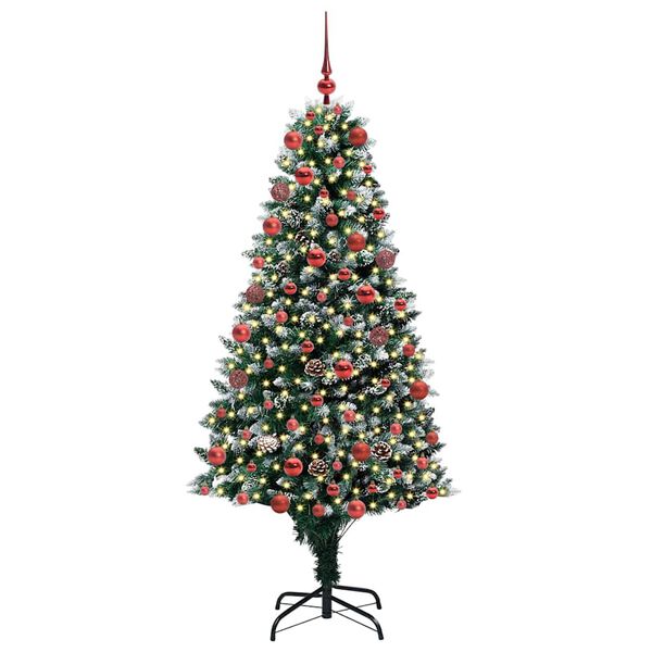 vidaXL Artificial Christmas Tree with 300 LEDs with Stand Green 180 cm