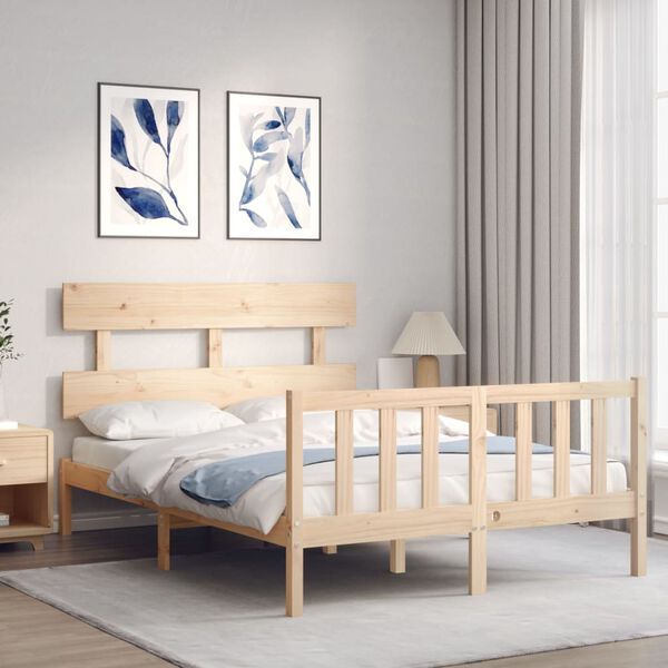 vidaXL Bed Frame without Mattress 140x190 cm Solid Wood Pine