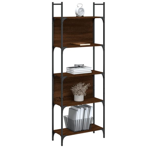 vidaXL Bookshelf Brown Oak 155.5x24x166.5 cm Engineered Wood