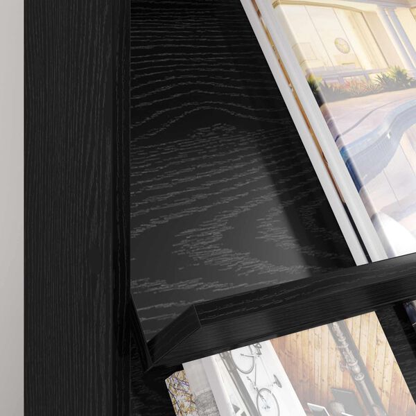 vidaXL Magazine Rack Black Oak 70 x 41 x 156 cm Engineered Wood