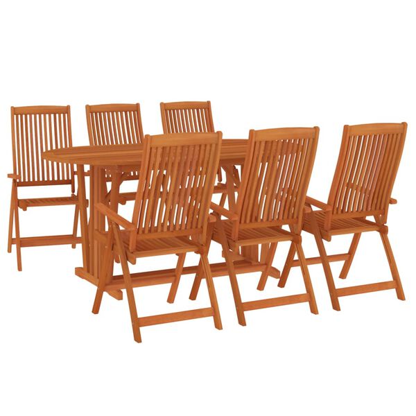 vidaXL 7 Piece Garden Dining Set Solid Wood Eucalyptus