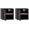 vidaXL Wall Cabinets 2 pcs Black 31.5x30x30 cm Solid Wood Pine