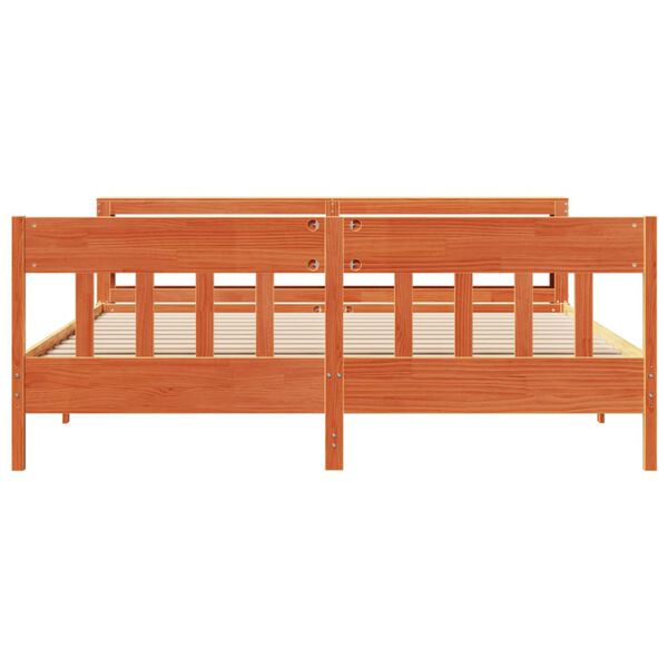 vidaXL Bed Frame without Mattress Wax Brown 180x200 cm Super King Solid Wood Pine