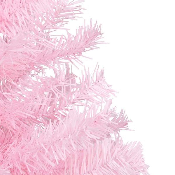 vidaXL Artificial Pre-lit Christmas Tree with Ball Set Pink 210 cm PVC