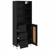 vidaXL Highboard with Drawer 2 pcs Black Oak Engineered Wood