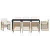 vidaXL Garden Dining Set 9 pcs Beige Poly Rattan