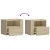 vidaXL Wall-mounted Bedside Cabinets 2 pcs Sonoma Oak 45x30x35 cm