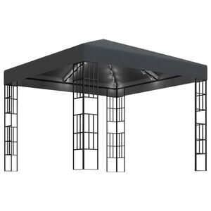 vidaXL Gazebo | Anthracite and black | Steel frame, Polyester canopy | 3x3 m